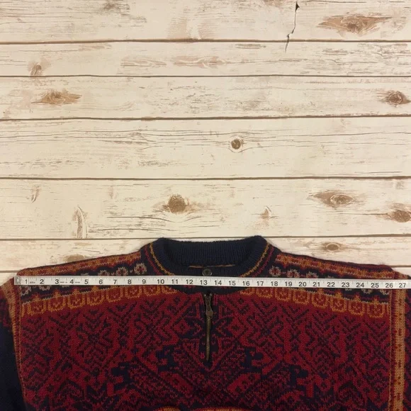 Vintage Dale Of Norway Olympic Nagano 1998 Quarter Zip Wool Sweater XL - Picture 5 of 12